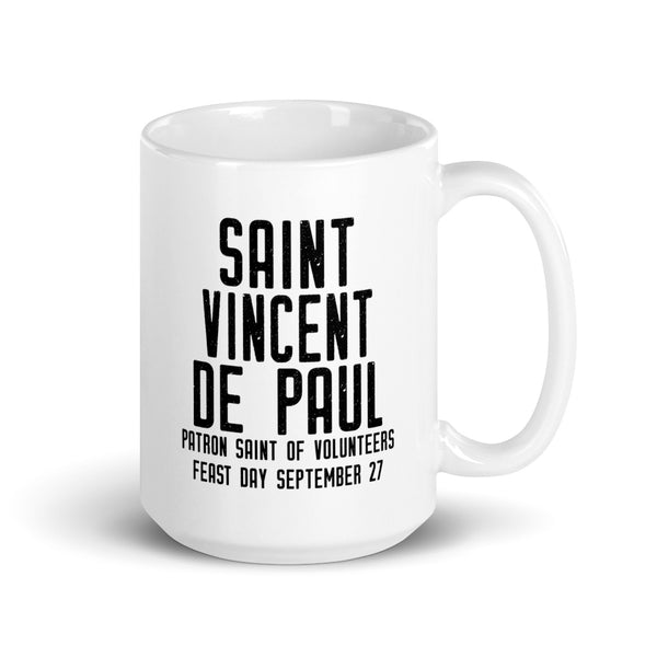 St. Vincent de Paul Pray for Us Mug - Patron Saint of Volunteers - Catholic Worker Gift – Deacon Priest Nun RCIA Confirmation Graduation Baptism