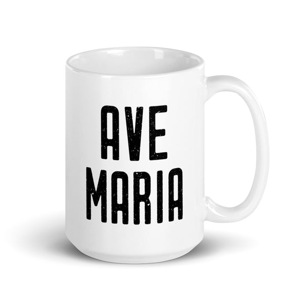 Ave Maria Latin Prayer Mug - Catholic Coffee Cup - Priest, Nun, Deacon, & Clergy Gift Idea
