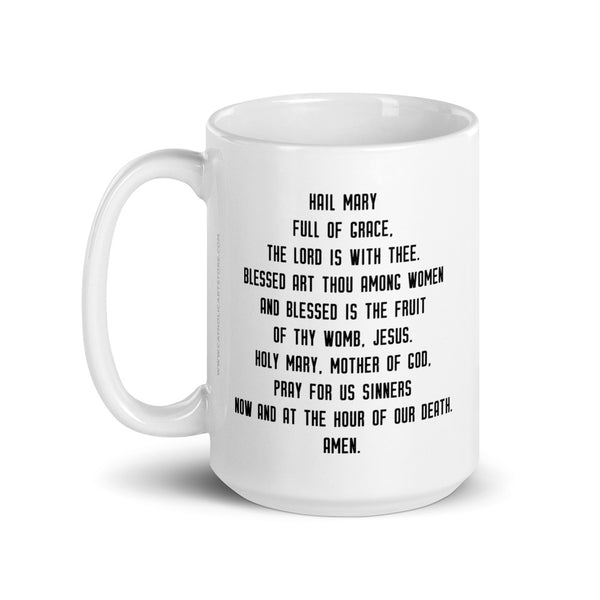 Hail Mary Prayer Mug - Catholic Marian Devotion - Inspirational Gift