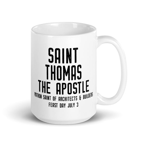 St. Thomas the Apostle Pray for Us Mug, Patron Saint of Architects, Builders, and Construction Worker, Catholic Gift, Graduation Gift, Priest Gift